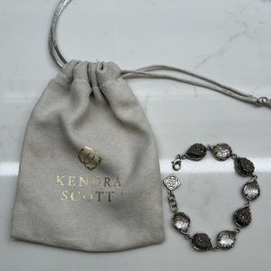 KENDRA SCOTT bracelet customised clear illusion stone ,platinum drusy stone